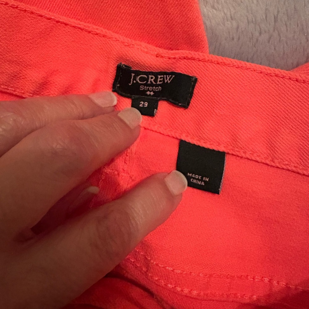 J. crew Stretch Matchstick coral jeans nwot Size 29 - Picture 5 of 10